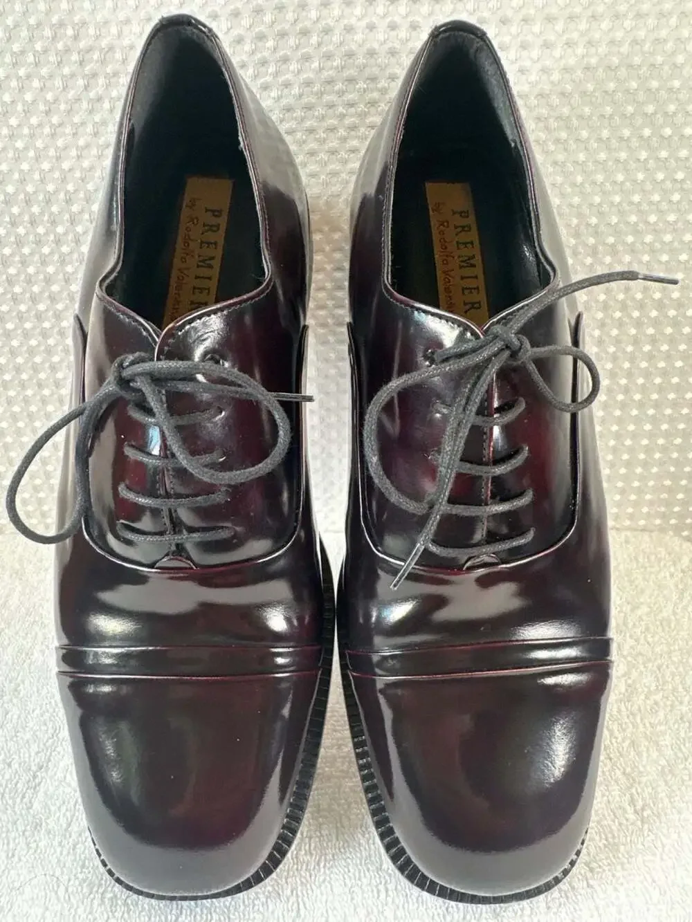 Premier by Rodolfo Valentino Burgundy Leather Cap Toe Oxford Shoes